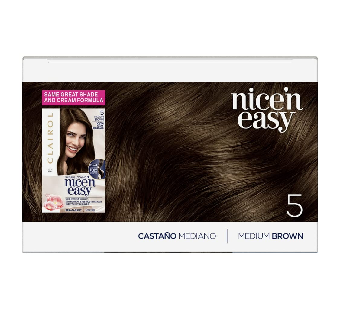 Clairol Nice'n Easy Permanent hair Color 5 Medium Brown
