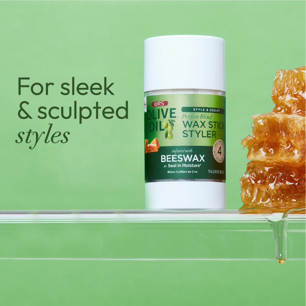 Olive Oil Style & Sculpt Perfect Blend Wax Stick Styler Infused with Beeswax to Seal in Moisture (2.6 oz)