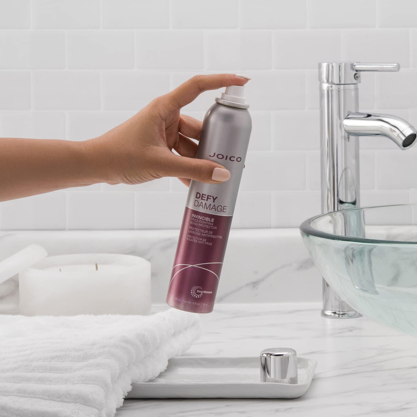 Joico Defy Damage Invincible Frizz-Fighting Bond Protector | 24 Hour Frizz Protection | Thermal Heat & Humidity Protection | Boost Shine | Reduce