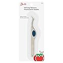 Dritz 4" Soft Grip Tweezers, Sharp Points, Silver