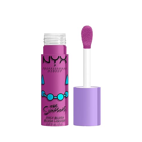 NYX PROFESSIONAL MAKEUP Saucy Sisters' Fat Cheeks Blush, Juicy Liquid Blush For A Radiant Pop of Color, The Simpsons Collaboration, Vegan