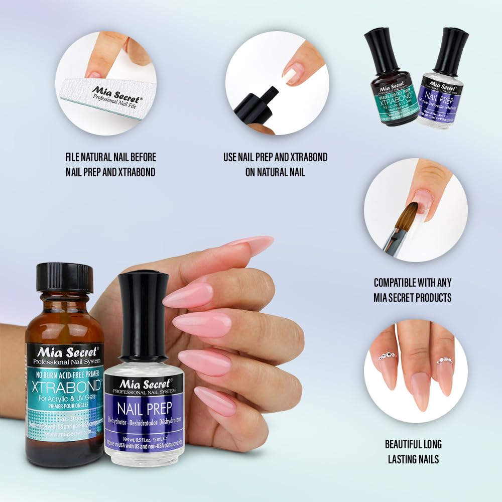 Mia Secret Nail Prep 0.5oz (NP-30) & Xtrabond Primer 0.5 oz (PR100)