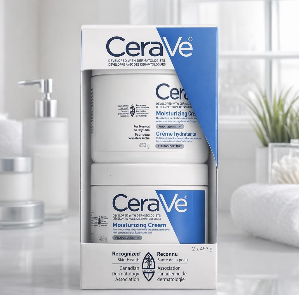 CeraVe Moisturizing Cream | Body and Face Moisturizer for Normal to Dry Skin | Body Cream with Hyaluronic Acid & 3 Essential Ceramides | Hydrating
