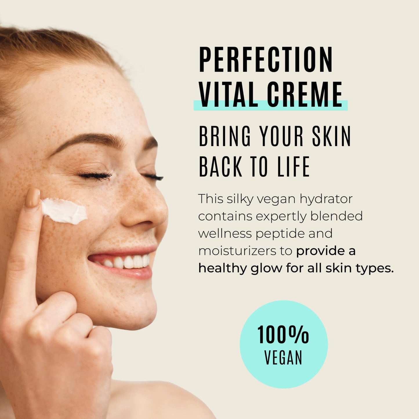 Malibu C Perfection Vital Crème - Daily Face Moisturizer for Dry Skin with Peptide & Pro Vitamin B5 - Hydrating Moisturizer for Fine Lines, Wrinkles
