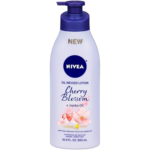 Nivea Lotion Oil-Infused Cherry/Jojoba Oil 16.9 Ounce Pump (500ml) (2 Pack)