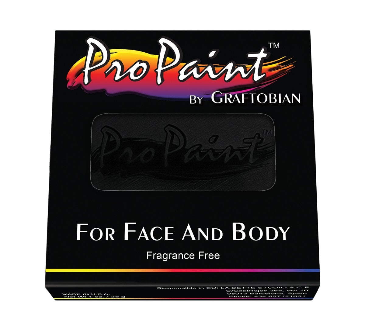 Graftobian ProPaint Raven Black 1 Ounce