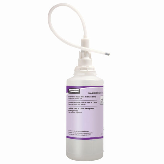 Rubbermaid Commercial Products OneShot Dye & Fragrance Free Foam Hand Soap Refill 800mL Green Seal Certified Compatible with RCP's Touchless OneShot
