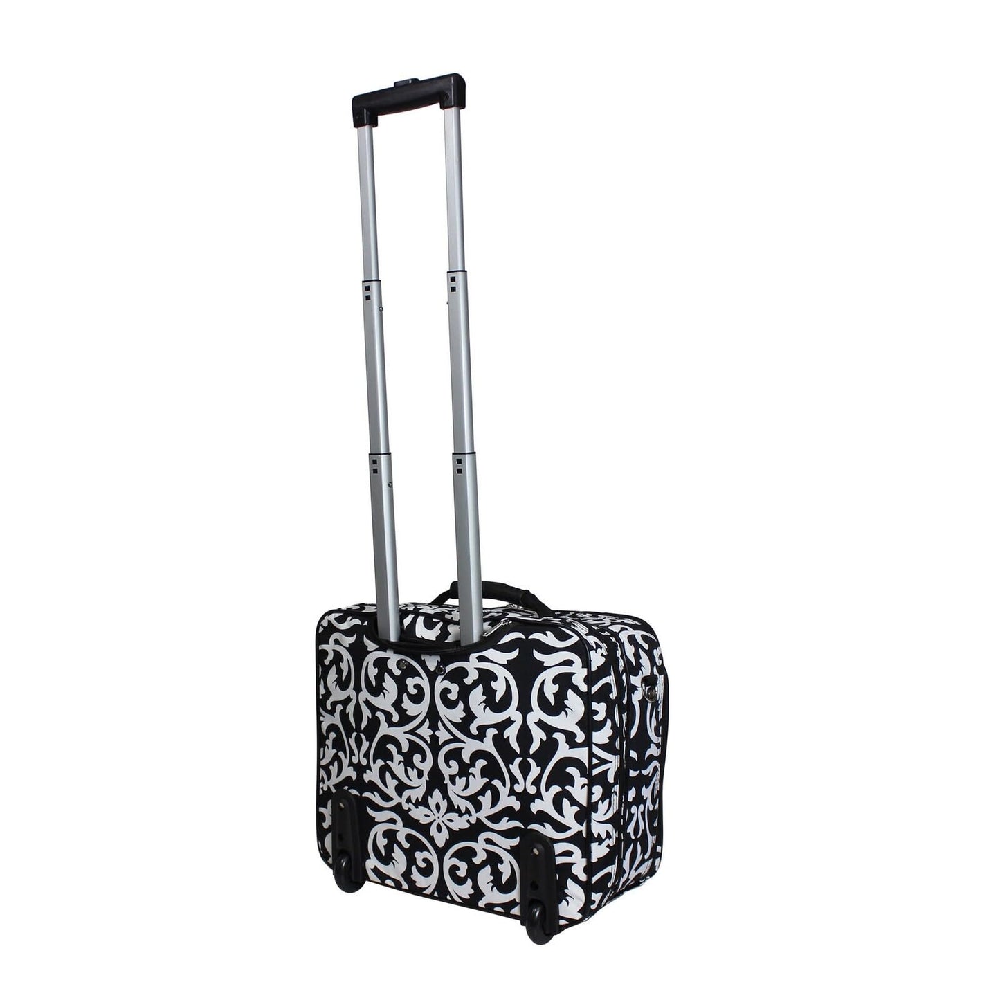 Ladies Damask Rolling Computer Laptop Bag Brief Case -- FITS A 13", 14", 15", 16" OR 17" LAPTOP (MEASURED CORNER TO CORNER DIAGONALLY)