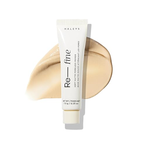 HALEYS Re-fine Soft Matte Poreless Primer (0.25 oz), Lightweight, Extends Makeup Longwear, Grips, Smooths, Blurs, Fills in Pores and fine lines,