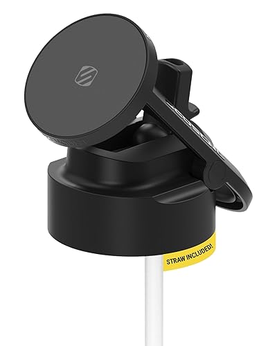 Scosche MFMSCAP Water Bottle Lid Replacement with MagSafe Phone Holder for Wide Mouth Refillable Water Bottles, Magnetic Phone Mount Compatible…