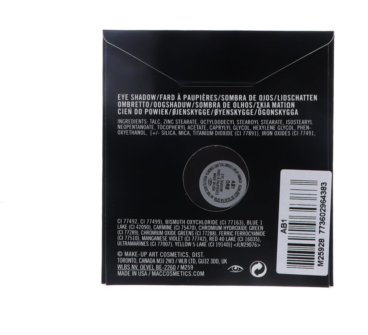 Mac Eyeshadow Pro Palette Refill-orb, Blendable Powder, Unisex
