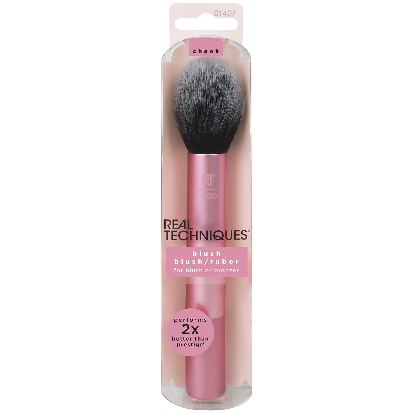 Real Techniques Ultra Plush Blush Makeup Brush, For Loose, Cream, or Pressed Blush, Rosy Glow Cheeks, Fluffy Powder Brush, Aluminum Ferrules
