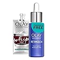 Olay Regenerist Retinol Face Serum, Retinol 24 Night Face Serum, 1.3oz + Whip Face Moisturizer Travel/Trial Size Gift Set