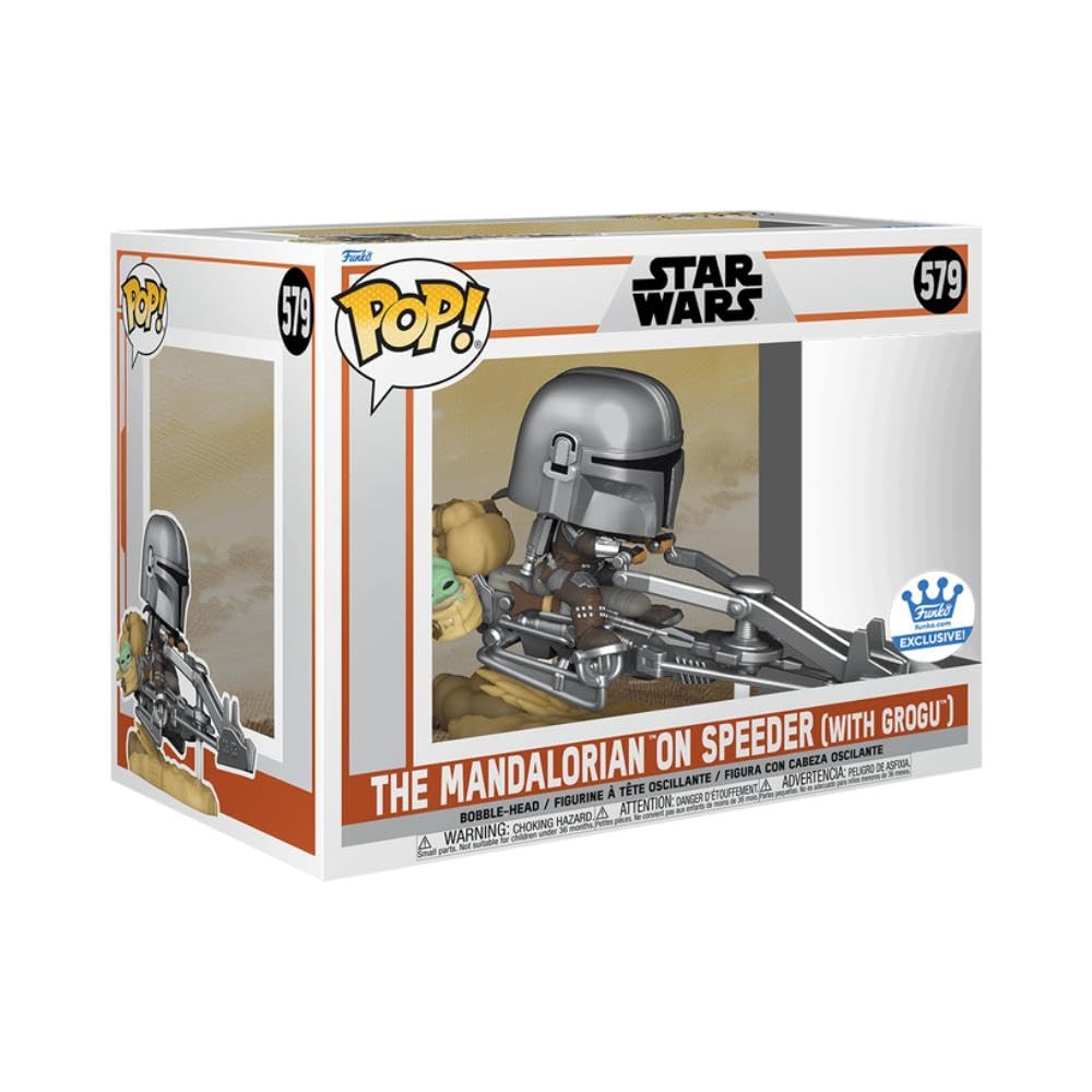 Funko POP! Rides Deluxe: Mando on Speeder (Star Wars: The Mandalorian) Special Edition, Multi-Colour, 68285