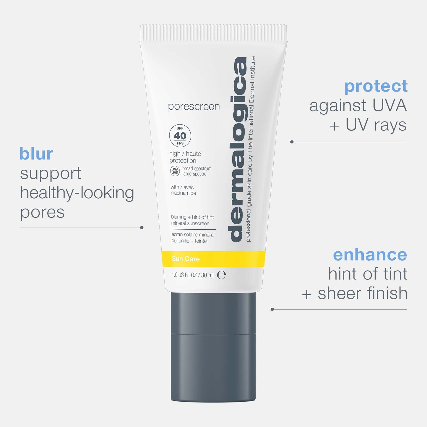 Dermalogica Porescreen Mineral Sunscreen SPF 40 for Face, Sun Protector and Pore Supporting Primer with Zinc Oxide, Multitasking Premakeup Sunblock