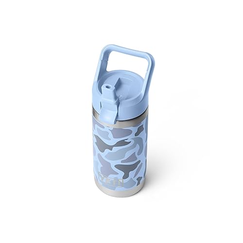 YETI Rambler Jr. 12 oz Kids Bottle, with Straw Cap, Blue Camo