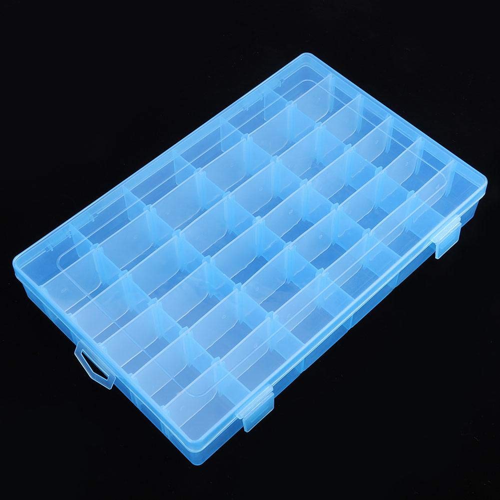 Asixx Rubber Band Storage Box, 36 Slots Plastic Case Rubber Band Earrings Storage Box for Home Organizer Storage Box Rubber Band Storage Box(Blue)