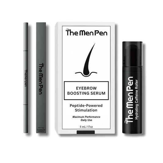 The Men Pen Eyebrow Boosting + Caffeine Kit | Eyebrow, Beard and Hair Filler | Waterproof, Long Lasting, Sweat Proof - Brown Beauty & Personal Care The Men Pen