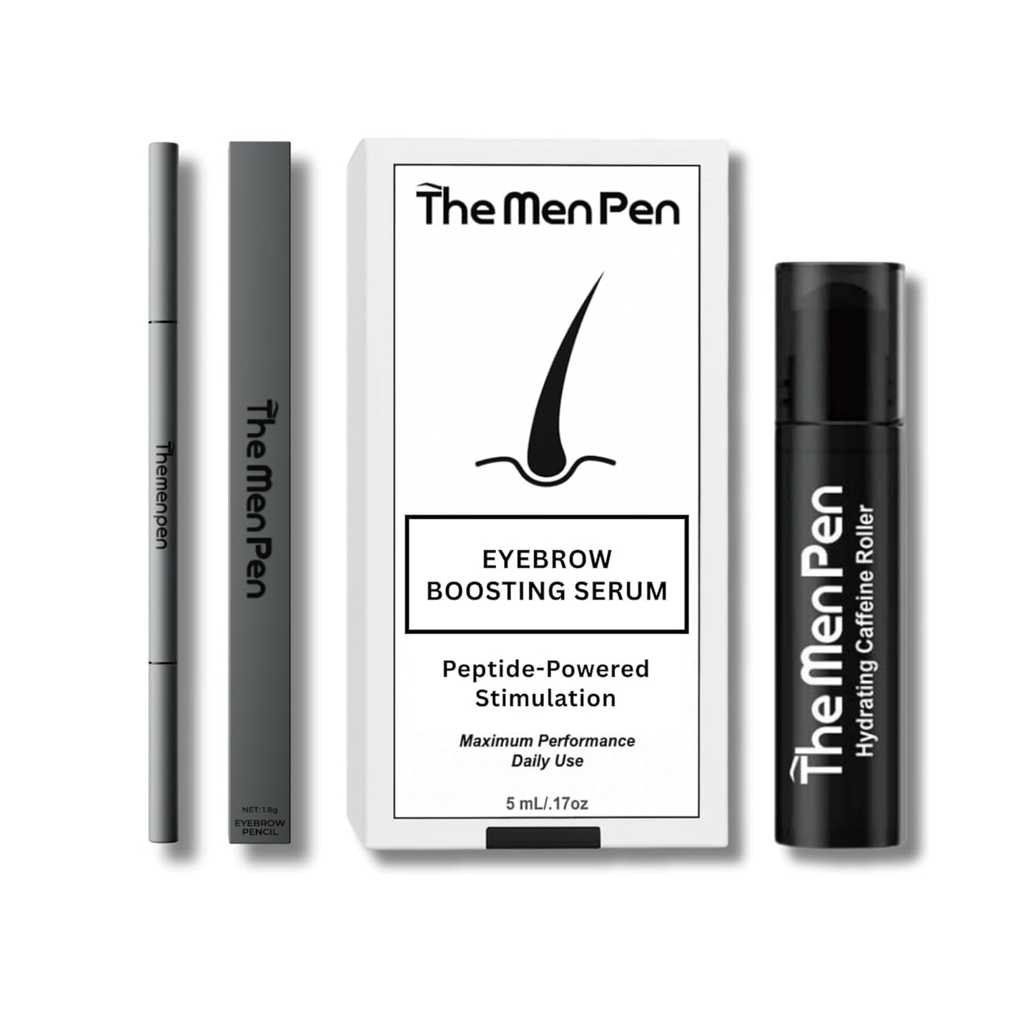 The Men Pen Eyebrow Boosting + Caffeine Kit | Eyebrow, Beard and Hair Filler | Waterproof, Long Lasting, Sweat Proof - Grey Beauty & Personal Care The Men Pen