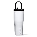 Corkcicle Go Cup XL - Leak-Proof Travel Tumbler - Triple Insulated Stainless Steel Water Bottle - Easy-Carry Handle - Summer Drinkware Gift - Keeps