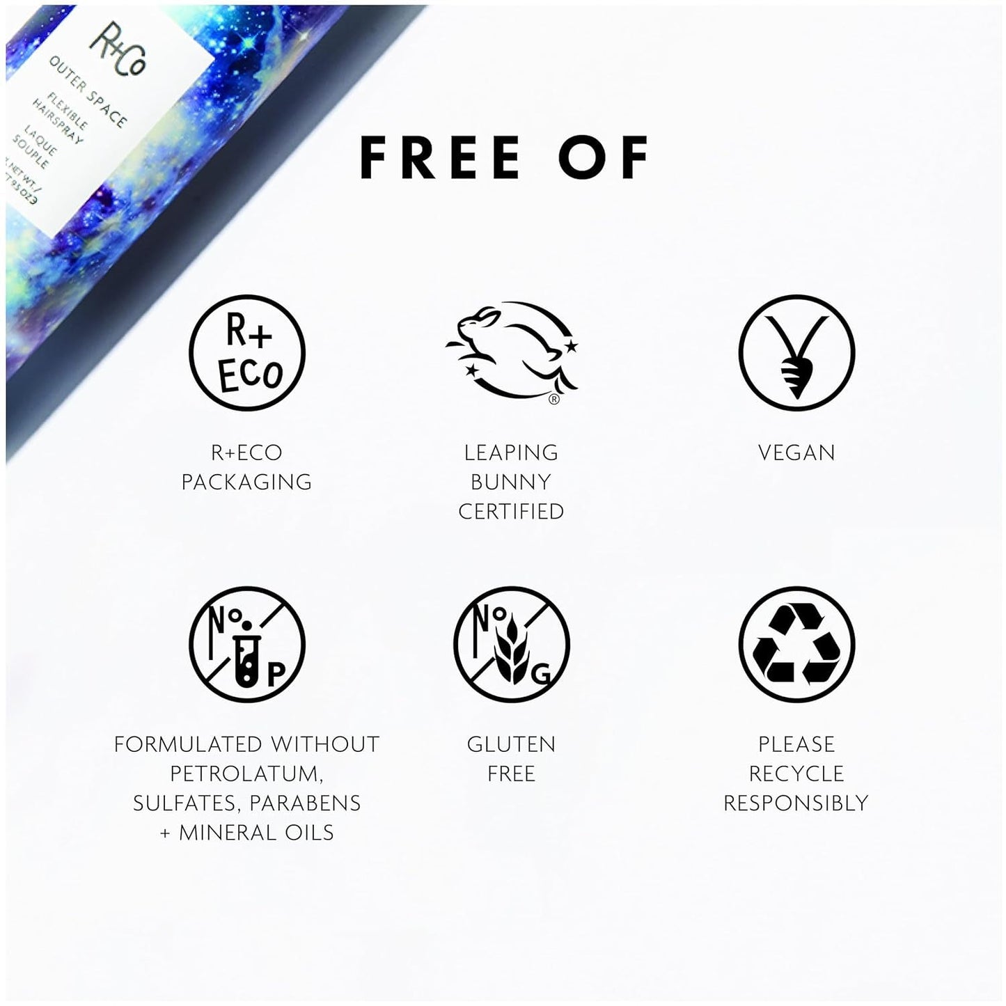 R+Co Outer Space Light Hair Spray | Unscented | Flexible Hold | Builds Volume | 9.5oz