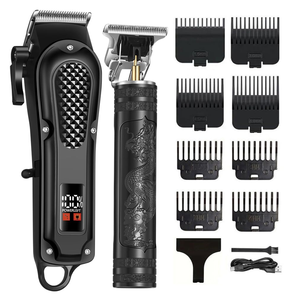 OIYO Cordless Hair Clippers for Men, Self Haircut Kit for Men Electric Clippers and Trimmers, Grooming Rechargeable Beard Trimmer with Adjustable Beauty and Personal Care OIYO