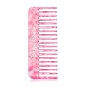 Rizos Curls Wide Tooth Shower Comb for Detangling, Parting & Styling, Gentle for all Hair Textures, Pink
