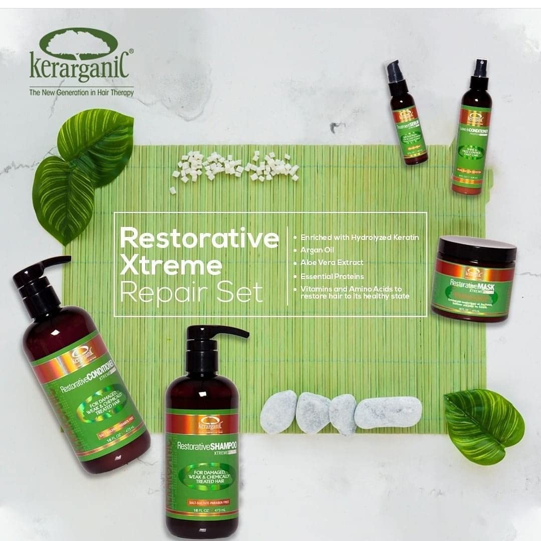 KERARGANIC RESTORATIVE XTREME HAIR REPAIR PRODUCTS FRIZZ CONTROL KIT
