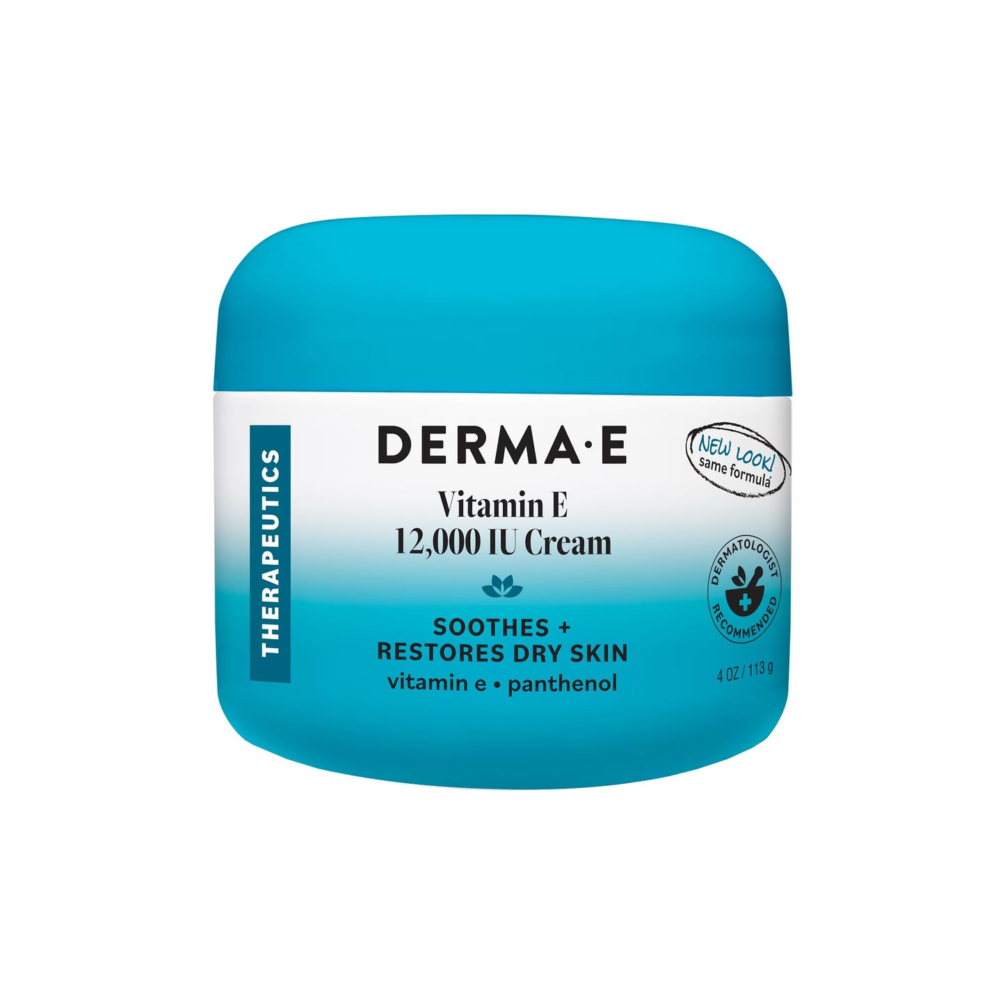 Derma E Vitamin E 12,000 IU Cream - Moisturizer for Face and Body - Multi-purpose Face Cream, Hand Cream and Body Lotion Soothes and Protects, 4 oz