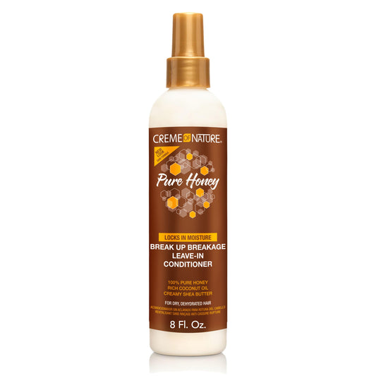 Creme of Nature Pure Honey Leave-In Conditioner, Moisture-Rich Detangler for Dry, Damaged Hair, With Coconut Oil & Shea Butter, Sulfate-Free Formula