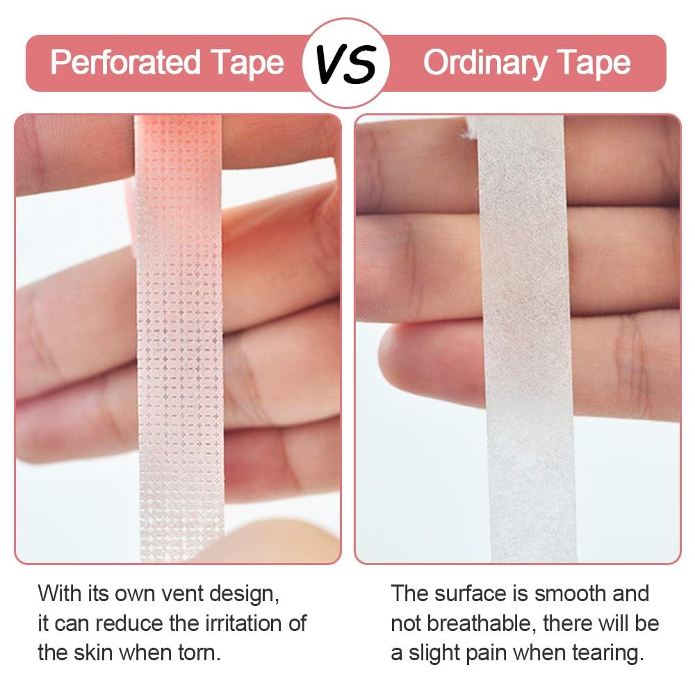 EBANKU 5 Rolls Eyelash Extensions Tape, Eye Tape for Lash Extension Breathable Micropore Fabric Tape for Eyelash Extension Supplies (9m/10 Yards)