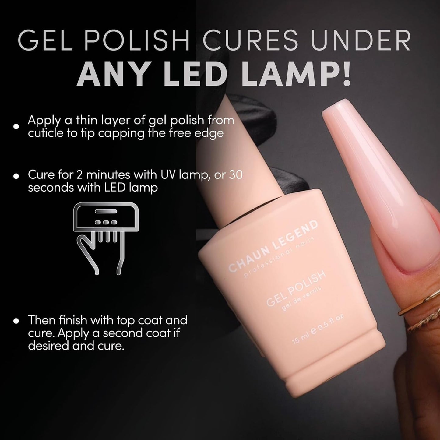 Chaun Legend UV LED Gel Nail Polish 0.5 Ounce Long Lasting, Bubble Free, Quick Dry High Shine, Ho Ho Hot LG5087 (red velvet) Beauty & Personal Care Chaun Legend Professional Nails
