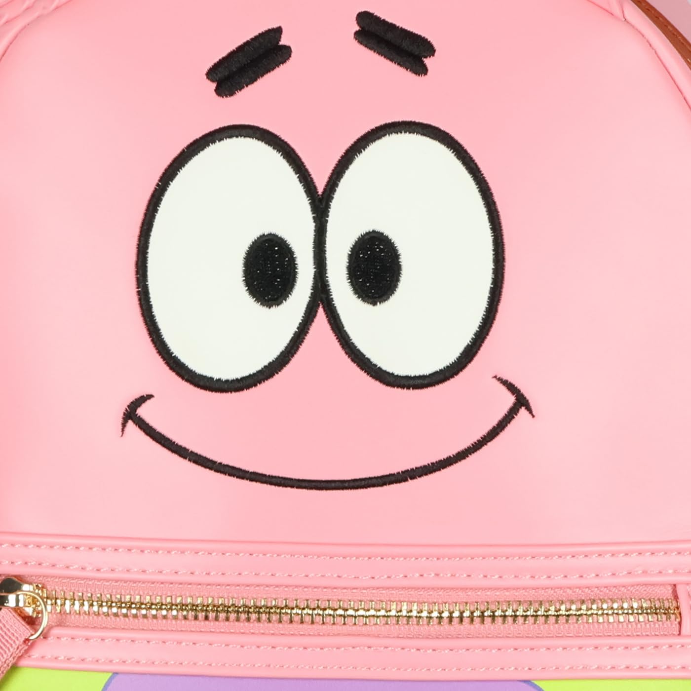 INTIMO SpongeBob Squarepants Mini Backpack Patrick Embroidered Face with 3D Star Rays Purse Travel Bag