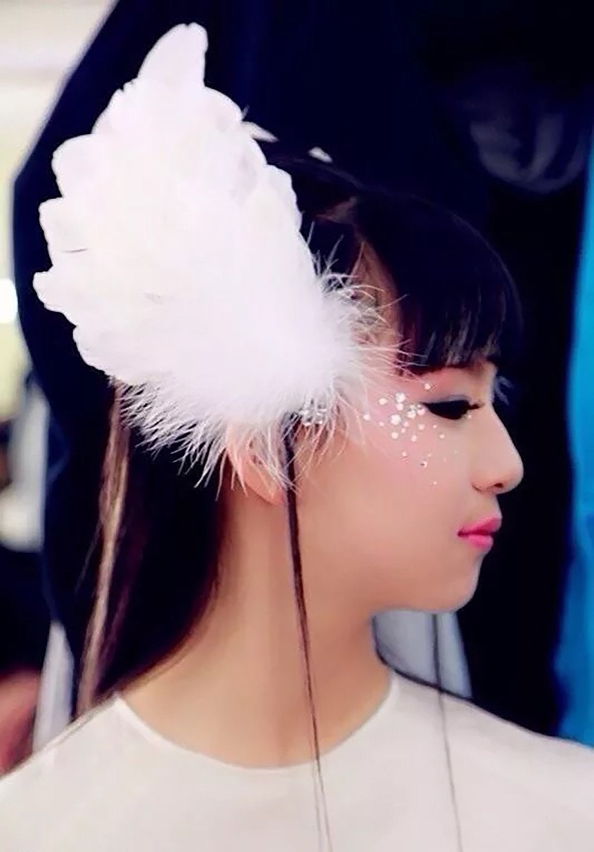 2PCS Girls Heart-shaped Feather Hair Clip Headpiece Party Hairpins Hair Barrettes Hair Accessory Bridal Wedding Feather Fascinator (White)