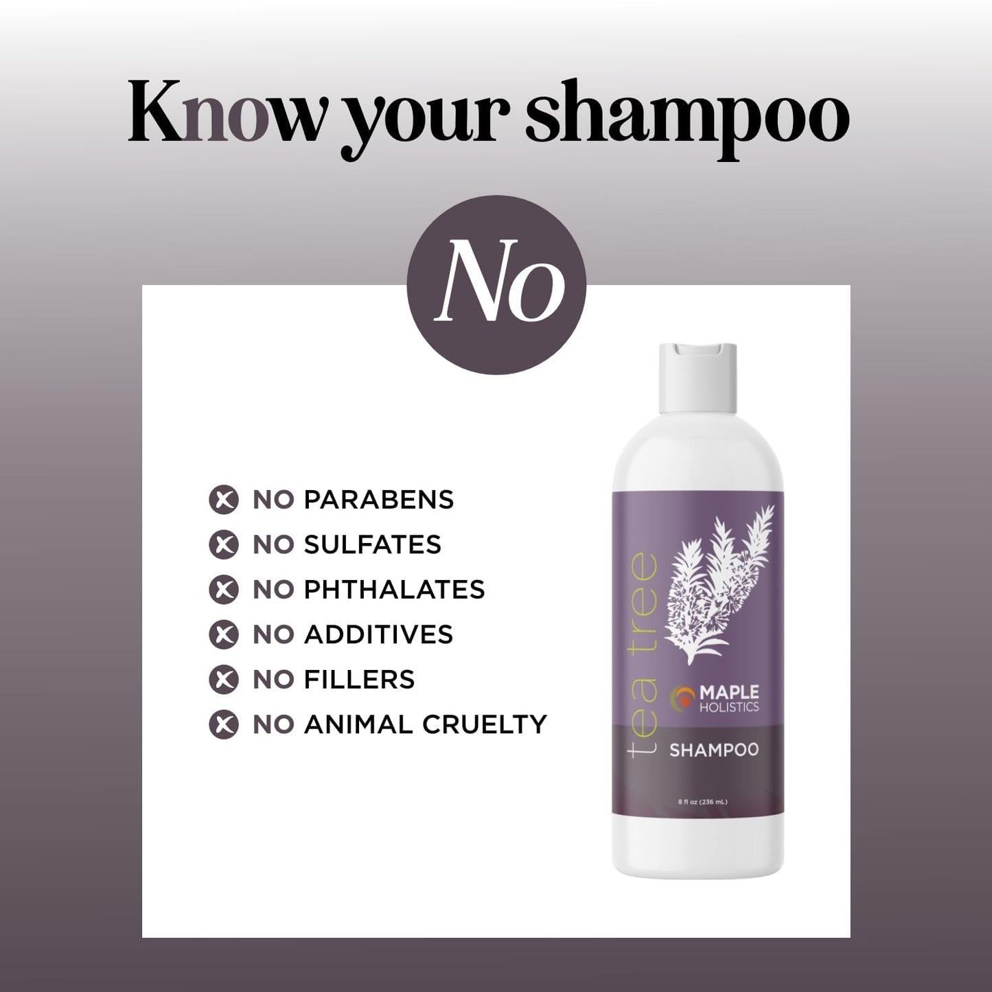 Tea Tree Shampoo for Oily Hair - Paraben and Sulfate Free Clarifying Shampoo for Build Up and Dry Scalp with Tea Tree Oil for Hair - Purifying
