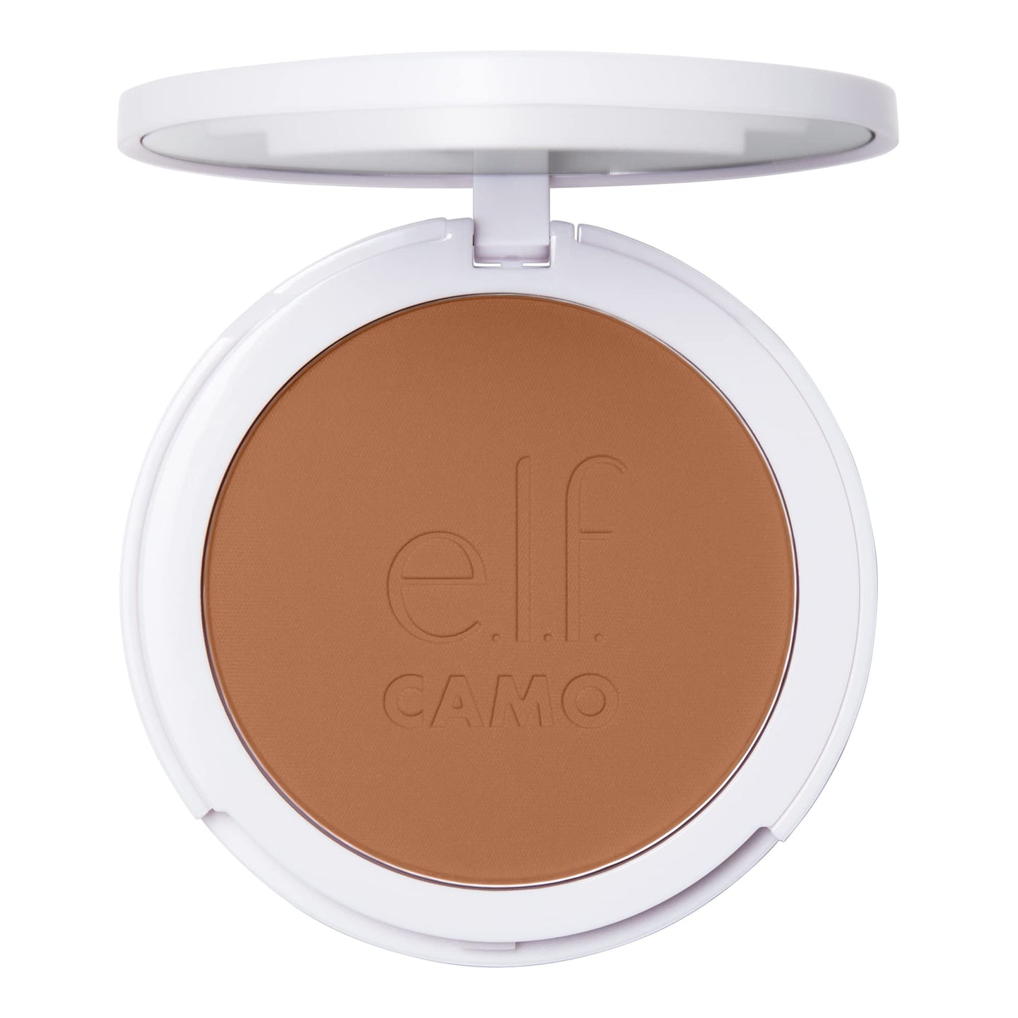 e.l.f. Camo Powder Foundation, Lightweight, Primer-Infused Buildable & Long-Lasting Medium-to-Full Coverage Pressed Foundation for Face, Tan 415 C
