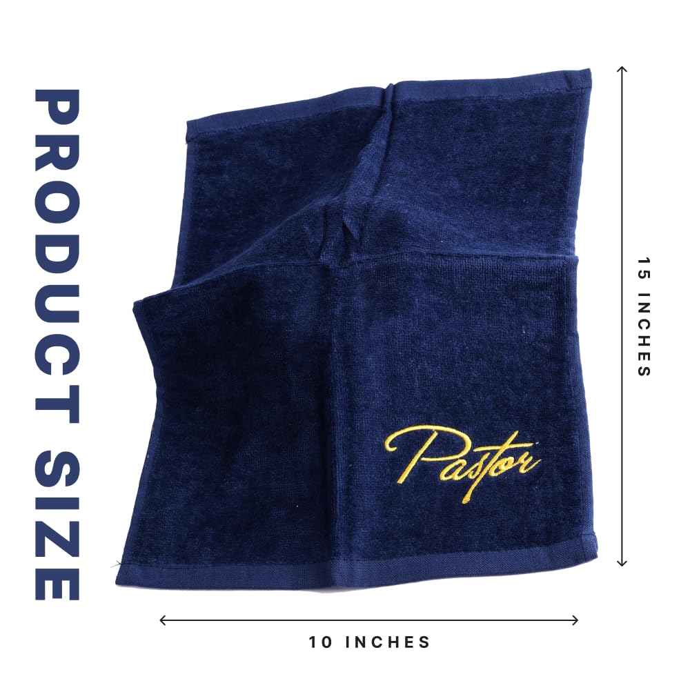 Swanson Christian Products Embroidered Hand Towels - 'Pastor' - Gifts for Pastor, Clergy, & Ministers - Pastor Towel - Hand Towel with Gold Lettering…