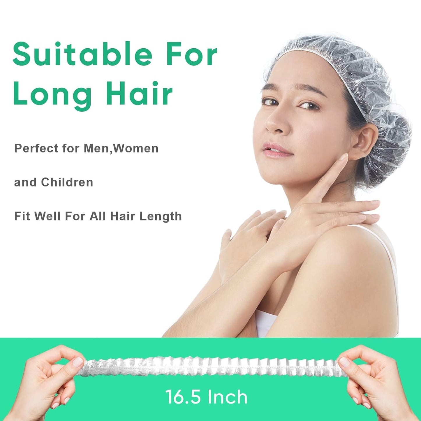 Tissue Box With Dispenser Disposable Shower Caps 200pcs Hair Processing Clear Plastic Caps For Spa Home Use Hotel and Hair Salon Plastic Clear Elastic