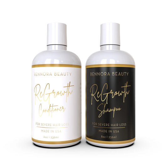Rennora Hair Growth Shampoo and Conditioner with Organic Shea Butter, Aloe Vera, Argan Oil, Green Tea, Chamomile, Irish Moss, and Vitamin E - No
