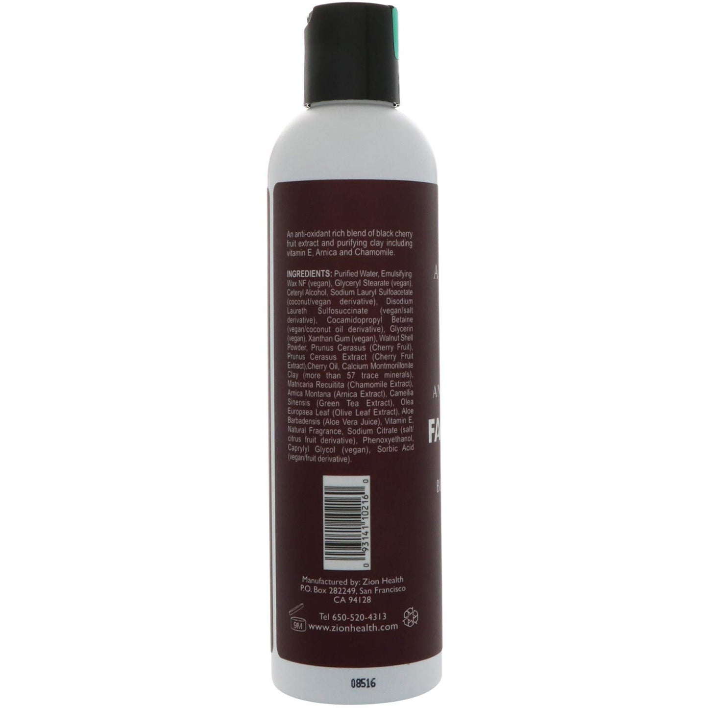 Adama Facescrub Black Cherry Zion Health 8 fl oz Liquid