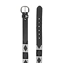 Equinavia Siri Leather Hand Woven Polo Belt | Gaucho Belt for Women, Men - Black/Grey - S
