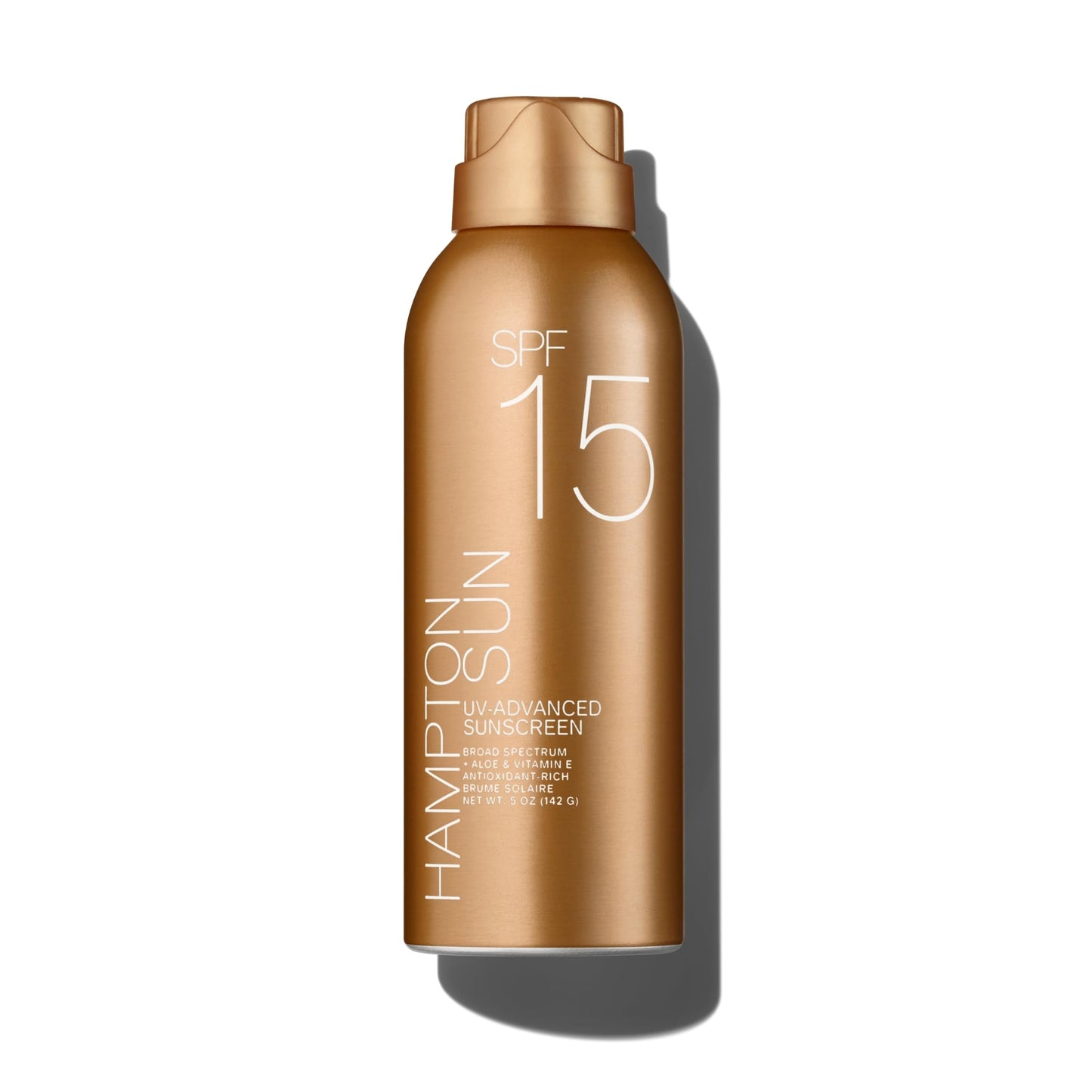 Hampton Sun SPF 15 Continuous Mist Sunscreen, Broad Spectrum UVA/UVB | Advanced Water + Sweat Resistance, Antioxidant-Rich Vitamin E + Aloe