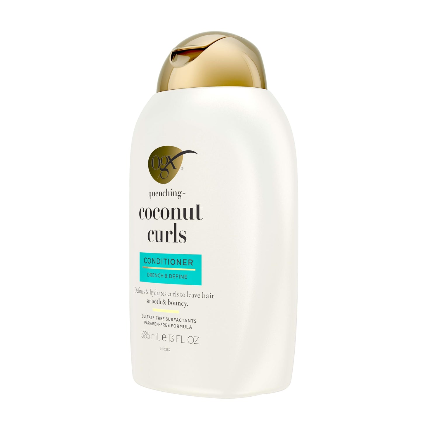 OGX Quenching + Coconut Curls Curl-Defining Conditioner, Nourishing Curly Hair Conditioner with Coconut /Citrus Oil & Honey, Paraben-Free