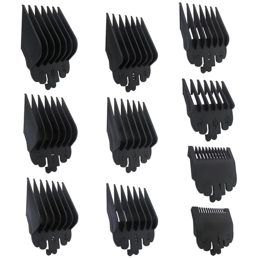 10 Pack Clipper Guards Set Replacement Fits for Conair HC224W/HC244NGBV/HCT242WR - 1/16" to 1", Black, by Vicue Beauty and Personal Care Vicue