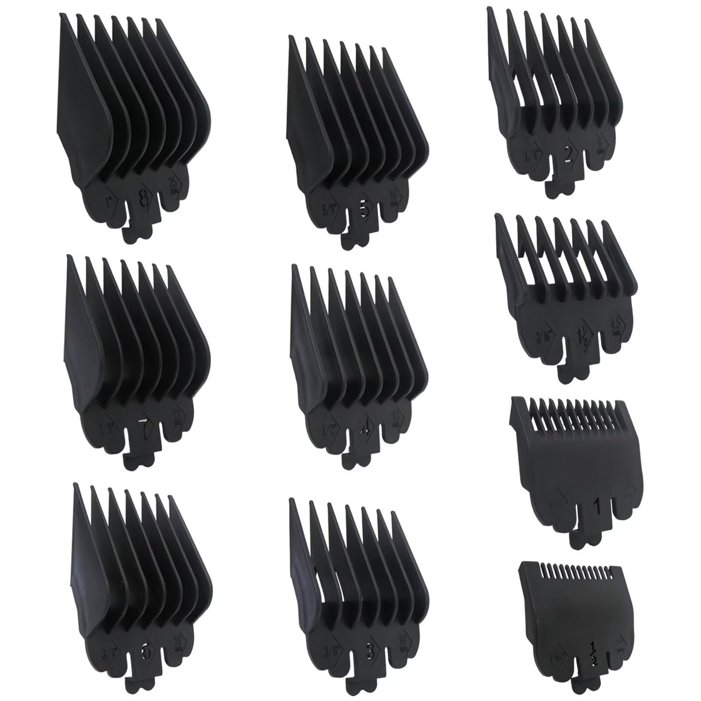 GRABOTE 10 Pack Clipper Guards Set Replacement Fits for Conair HC224W/HC244NGBV/HCT242WR - 1/16" to 1", Black Beauty and Personal Care GRABOTE