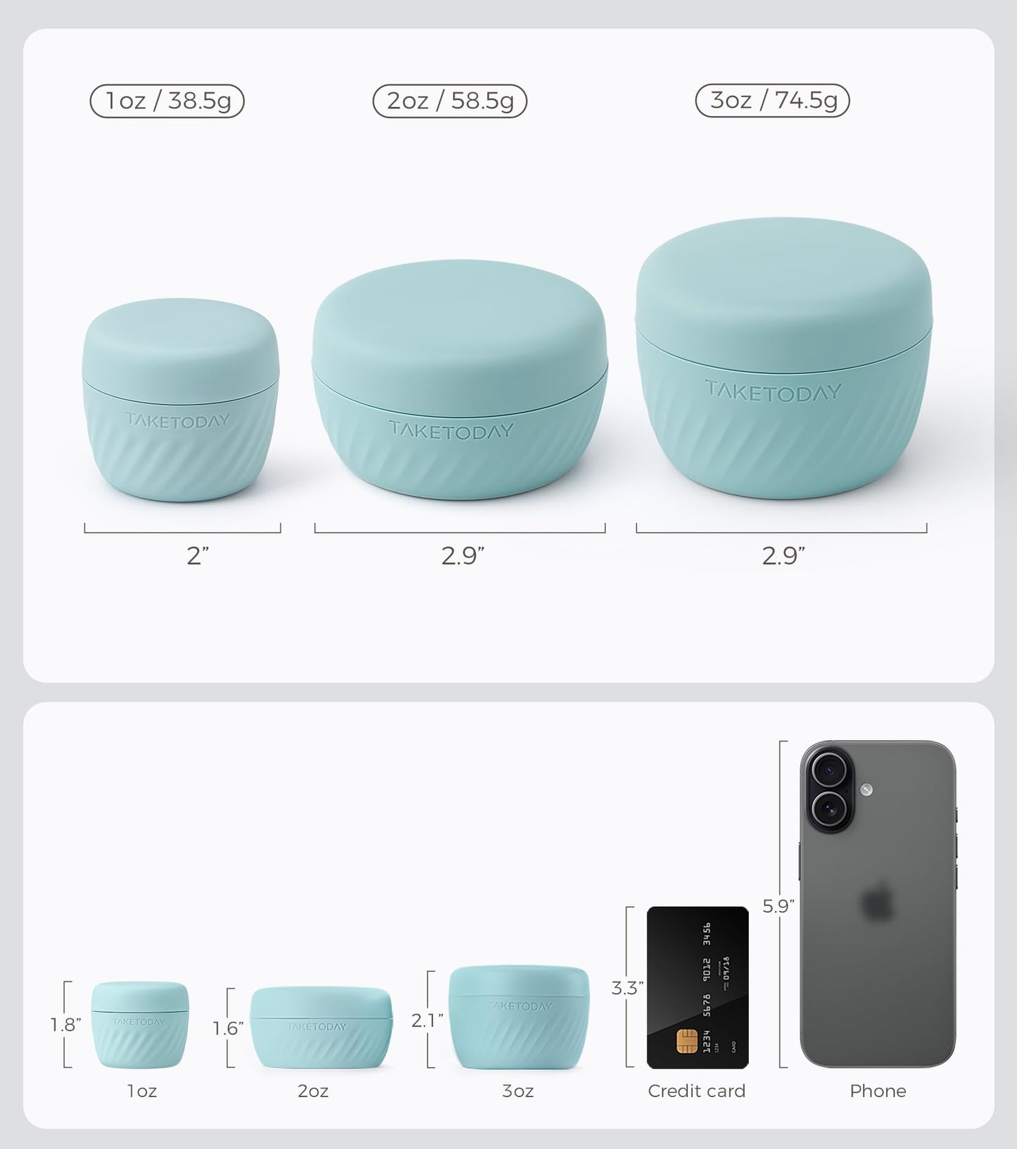 TakeToday Travel Containers for Toiletries, 2oz, 4 Pack, Apricot Beauty and Personal Care TakeToday