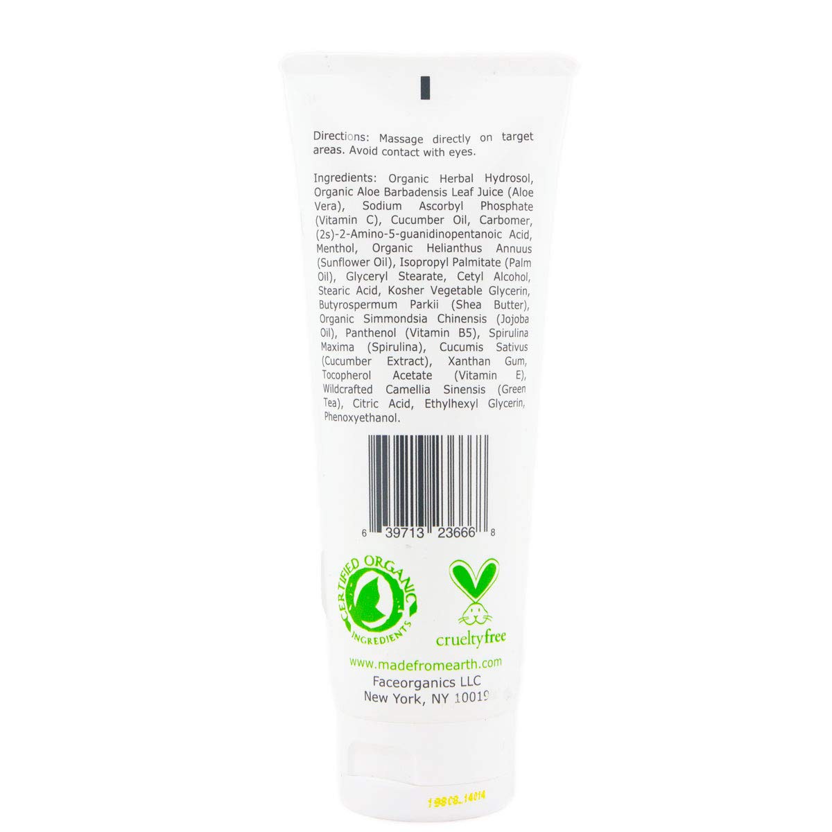 Made from Earth Cucumber Cooling Gel - Organic Aloe Vera & Vitamin C for Face & Body - 4 oz.