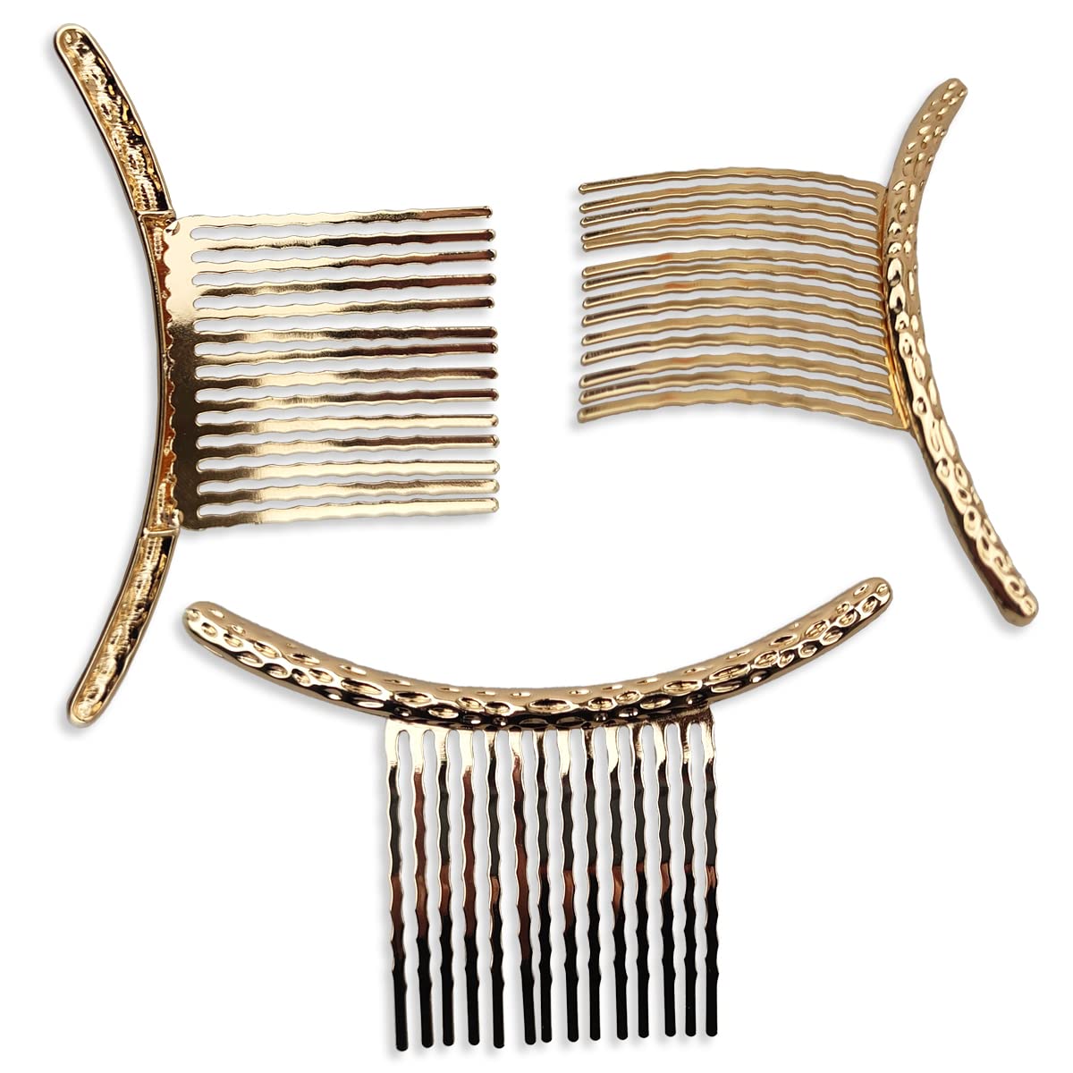 GRY 4PCS Alloy Hair Side Combs Metal Hair Clips with Teeth Hair Clips Combs French Twist Hair Accessories for Women and Girls