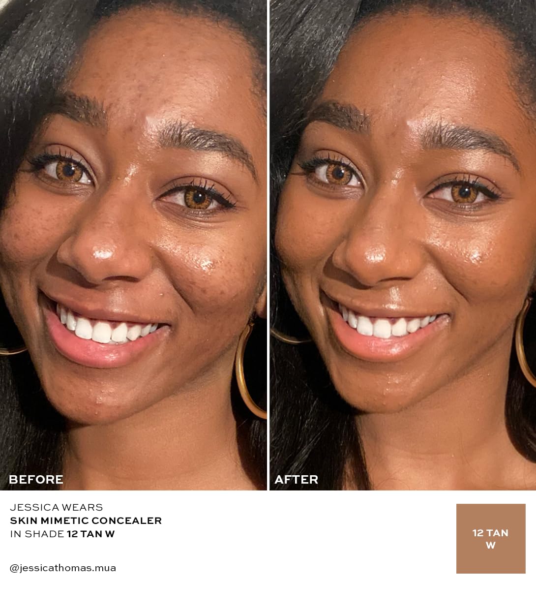MAKE Beauty Skin Mimetic Concealer Buildable Medium Coverage Hydrating Concealer for Dark Circles Spot Concealing Brightening Crease-Free, Including