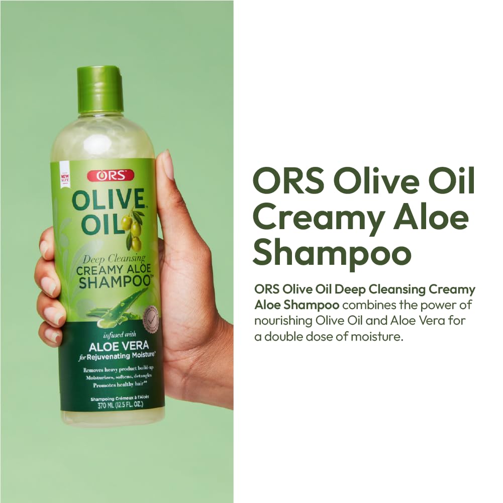 ORS Olive Oil Moisture Restore Creamy Aloe Shampoo Infused with Aleo Vera 12.5 Ounce